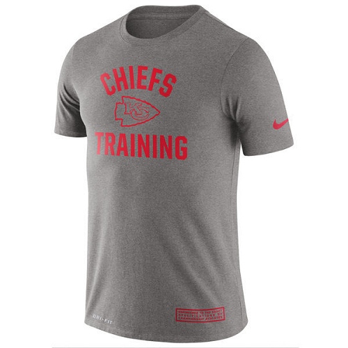 NFL Men's Kansas City Chiefs Nike Heathered Gray Training Performance T-Shirt